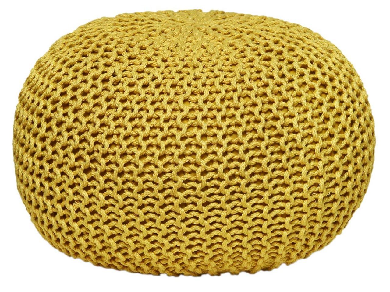 Sittpall pouf set h 37 cm stickning kudde hållbar